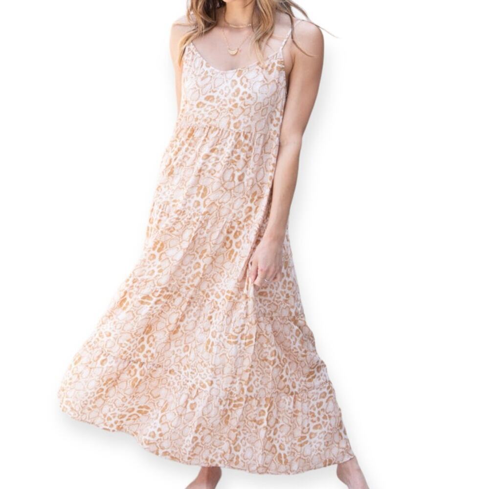 SHOW ME YOUR MUMU CAROLINE MAXI DRESS IN SANDY CHEETAH 178.00 NWT XXL - Picture 3 of 13